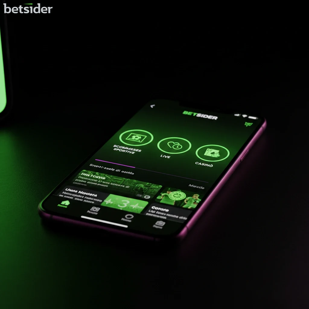 Schermata principale dell'app mobile di Betsider