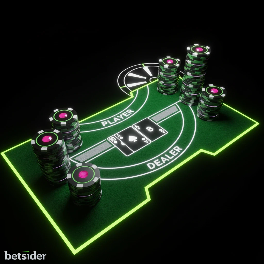 Un croupier professionista sorridente davanti a un tavolo da gioco in un casinò live.