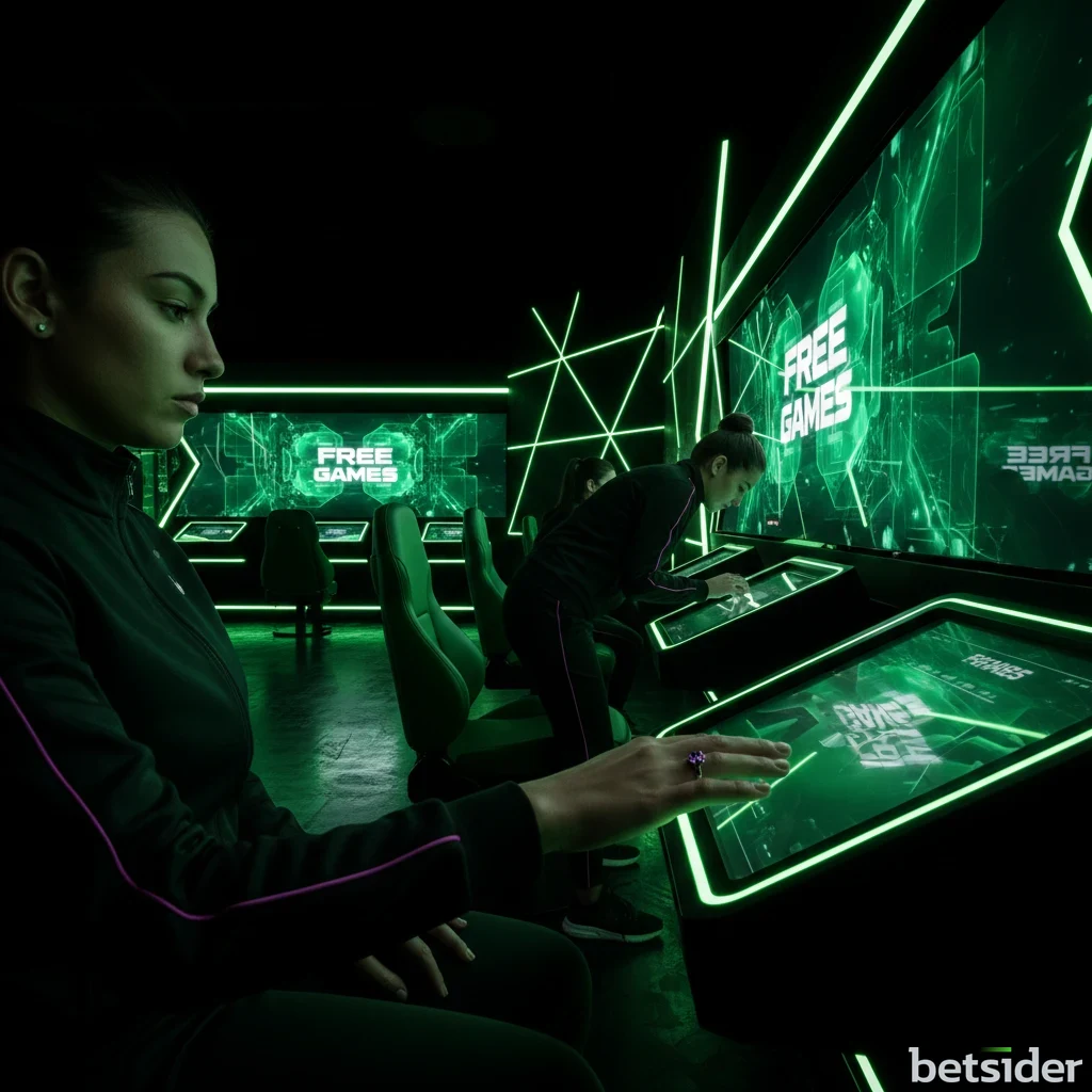 Un tavolo di blackjack virtuale con carte e fiches su uno sfondo verde.