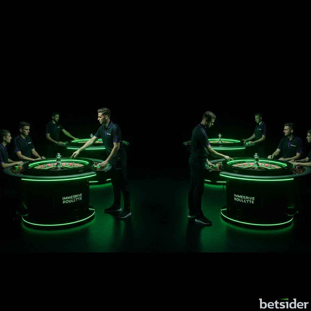 Un dealer che distribuisce carte a un tavolo di blackjack dal vivo.
