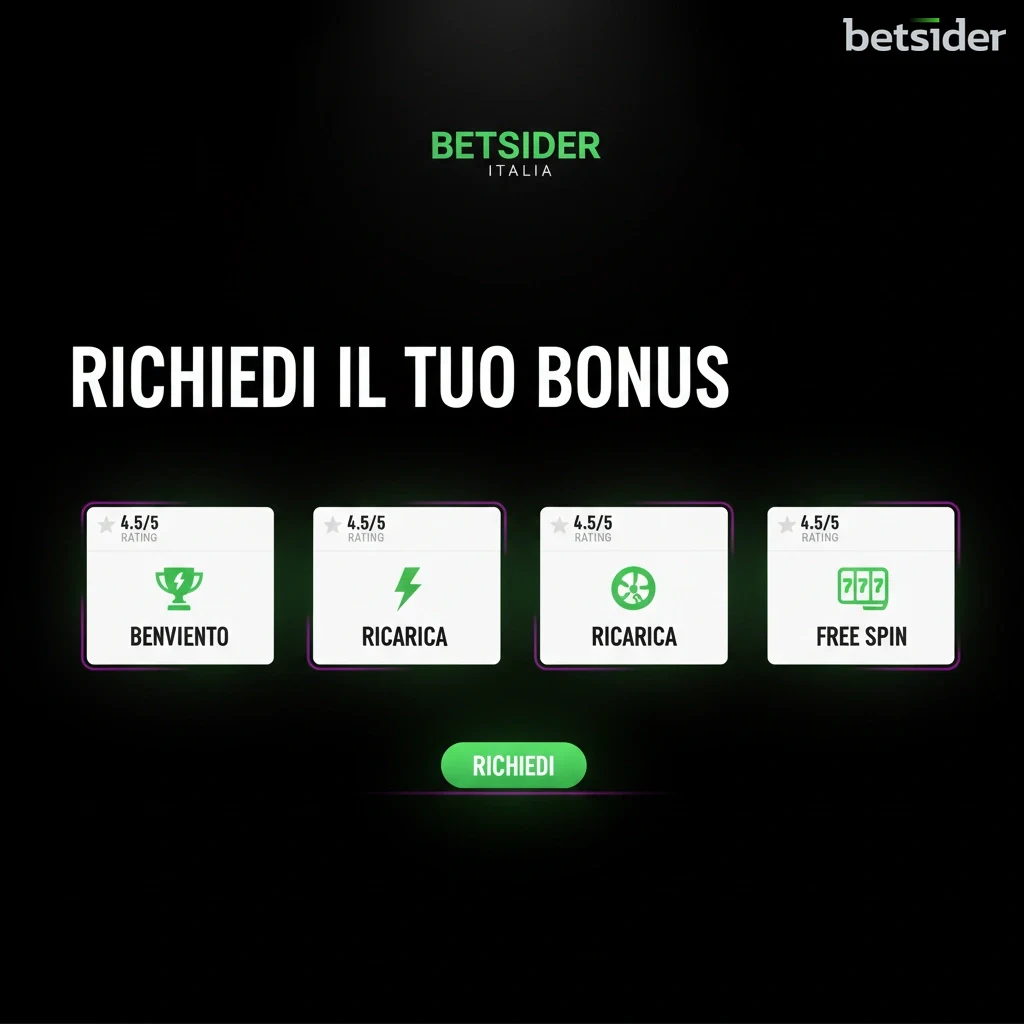 Schermata di registrazione su Betsider che mostra la selezione tra bonus casinò e bonus sport.